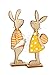 Produktbild Scheulen 2er Set große Holz Hasen 42 cm mit Möhre und Ei Osterhase Aufsteller Ostern