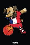 Dabbing Pug Dog France Basketball Fans French Sport Notebook: Basketball Themed Blank Lined Journal Notebook for School, Work, Taking Notes & Gifting - for Boys & Girls, Teens, ... 110 pages