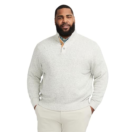 IZOD Men's Big and Tall Button Mock Sweater