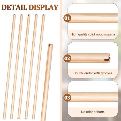Image of Sintuff 8 Pcs Bird Perches for Cage Accessories, Wooden Perch Rods Replacement with Double Head Slots, 0.6 Inch Diameter Natural Wood Stand for Parrot Macaw Cockatoo Parakeet (30 Inches)