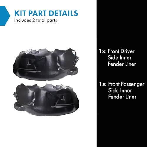 Image of TRQ Front Inner Fender Liner Set Compatible with 2004-2008 Ford F-150 FO1248125 FO1249125