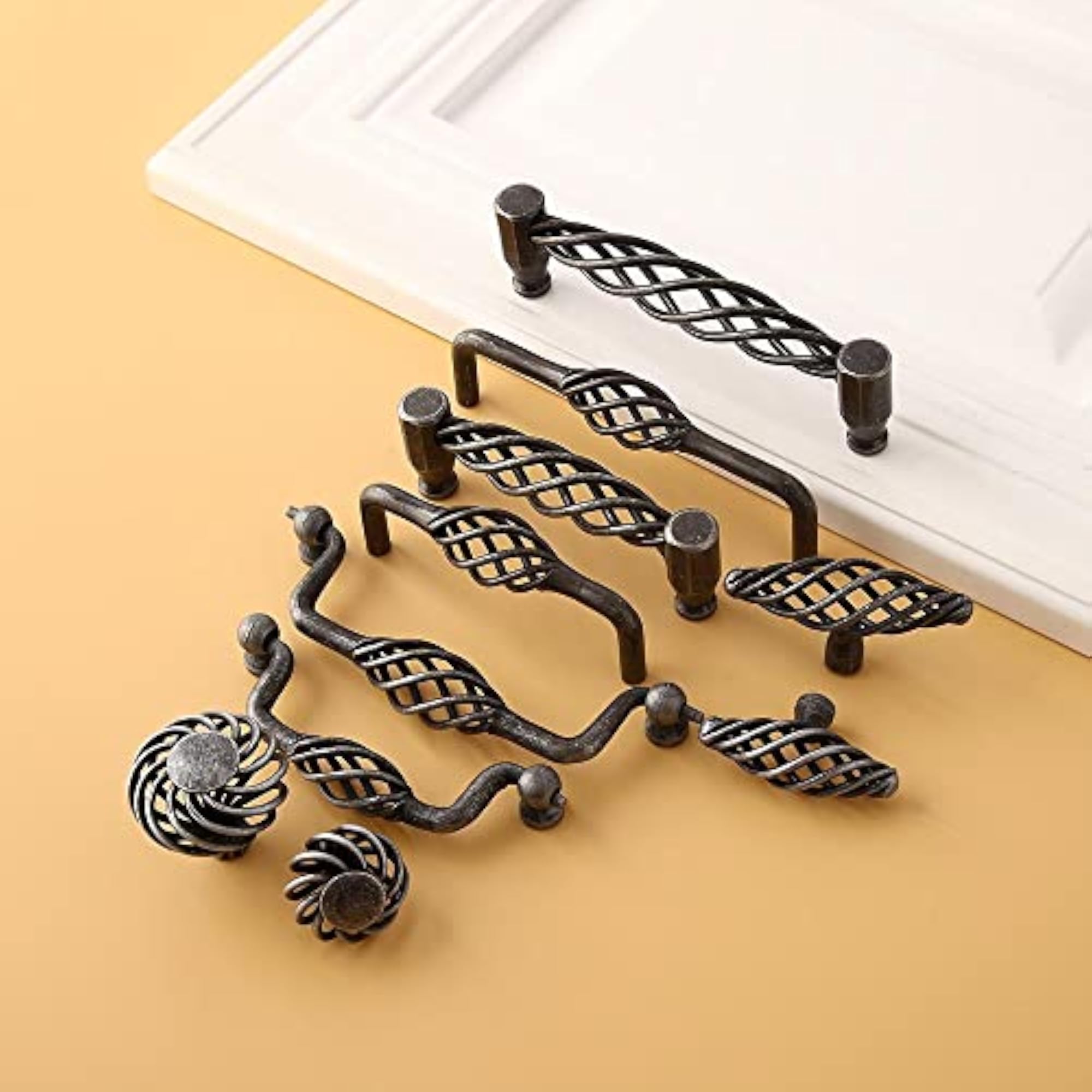 76mm Vintage Bird Cage Cabinet Door Pull Knob Cupboard Closet Drawer Handle