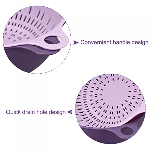 uxcell Kitchen Strainer Colander Bowl Set, Small Double Layer Drain Basin and Basket Suitable for Fruits, Vegetables, Pasta, Berry - Purple by uxcell - Image 4