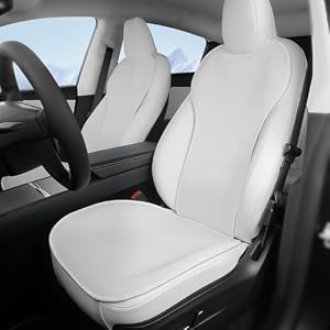 TOPABYTE Front Seat Cover for Tesla Model Y Juniper (Launch) Seat Cushion – Protects Your Tesla’s Seats – Car Seat Bottom Protector for Tesla Model 3/Y/X/S 2017-2026 Accessories, White
