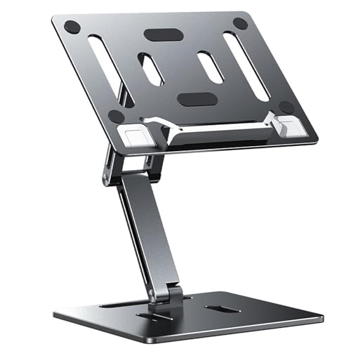 Supporto per computer portatile in metallo, regolabile, per notebook, tablet, libri di testo, ricette e riviste, con presa di calore