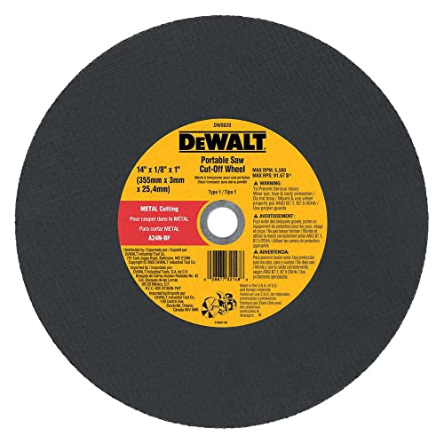 DEWALT DW8021 14 x 1/8 x 20mm Metal Portable Saw Cut-off Wheel