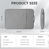 Flintronic 14 Inch Laptop Sleeve - Water Resistant, Portable Mens Laptop Bag With Pockets, Compatible With MacBook, Asus, Dell, HUAWEI (Light Gray) - Image 2