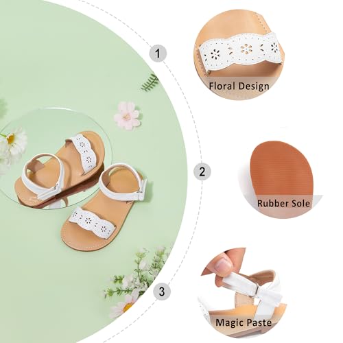 Image of Otter MOMO Girls Open Toe Princess Flat Sandals with Comfort Sole Summer Sandals