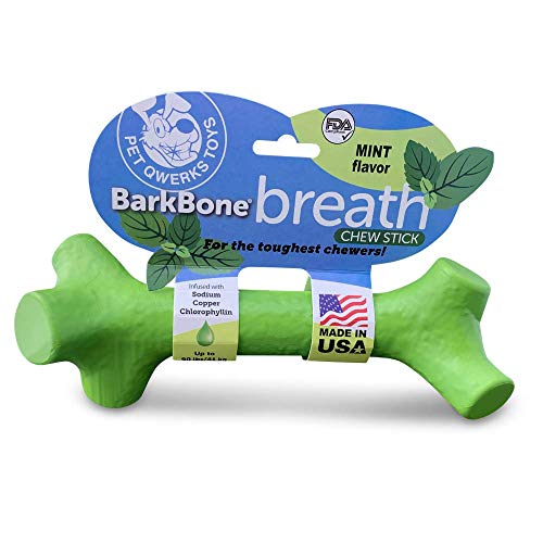 Pet Qwerks Barkbone Mint Flavor Dental Breath Stick Dog Chew Toy - Durable