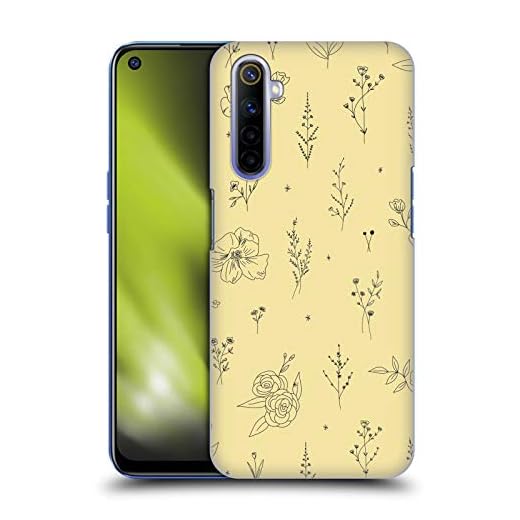 Officiell Anis illustration vilda blommor gula vårmönster hård baksida skal kompatibel med realme 6