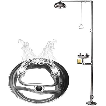 Amazon Com Cgoldenwall Emergency Shower Eyewash Station Combination Face And Eye Wash Station Stainless Steel Eye Washing Shower System Home Improvement