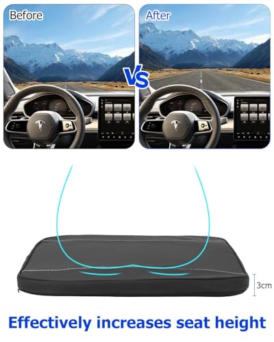 Zofory Autositzkissen aus Memory Foam, Sitzerhöhung Auto, Auto Fahrersitz Sitzkissen, Linderung von Rückenschmerzen, für Bürostühle, Autos und Lastwagen (Schwarz)
