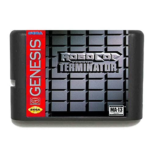 DeVoNe Robocop Versus Terminator NTSC-USA Game Cartridge For 16 Bit Sega Mega Drive For Genesis (Black)