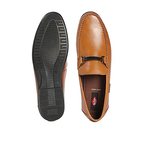 Image of Lee Cooper Men's TAN Leather Driving Style Loafer-44 UK (LC2339BR)