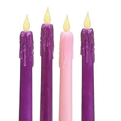 Christmas Decorations for The Holiday - 10.75 Inch Tall 4 Piece Set LED Advent Candle – No Scent - Decorations for Christmas sdf-4097
