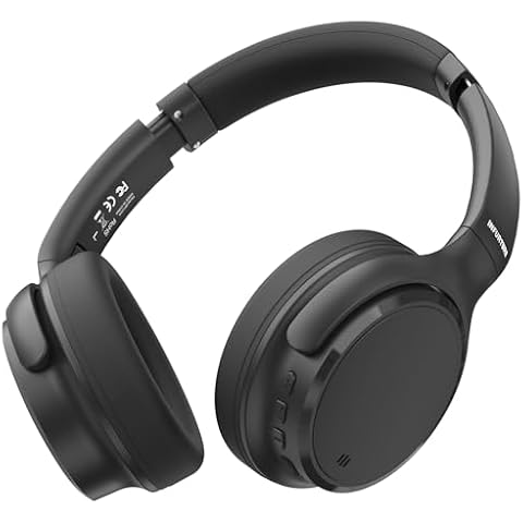 INFURTURE H1 Plus Doubly Fed Hybrid Active Noise Cancelling Headphones with EQ Mode，Wireless Over Ear Bluetooth Headphones with 4 Microphone, 70H Playtime,Lightweight for Home Travel Office Cover