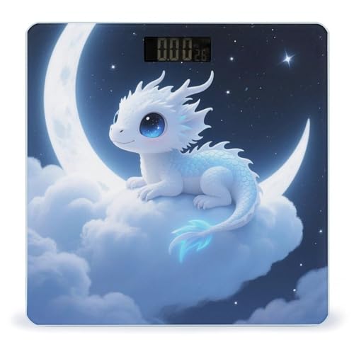 Báscula digital de baño White Dragon de vidrio templado miniatura 1