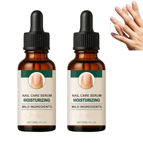Sérum de soin des ongles - Adoucissant hydratant pour les ongles secs et cassants et l'huile pour cuticules avec de l'huile de jojoba, renforce, lisse les ongles secs et gercés, doux (2PCS)