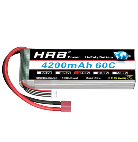 HRB 4S Lipo Battery 14.8V 4200mAh 60C Lipo Battery Compatible with RC Car RC Plane RC Truck RC Boat