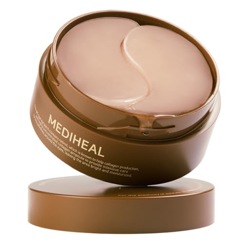 Mediheal Retinol Collagen Under Eye Patches – Korean Hydrogel Eye Pads (60 patches) with 95% Retinol & 5 Micro Collagen. Nourishing & Non Irritating Eye Gel Mask. Sealing Cap & Spatula Included.