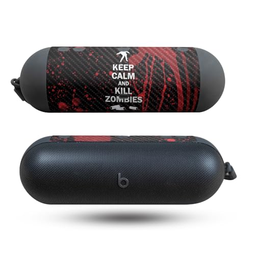 Image of Carbon Fiber Speaker Skin Compatible with Beats Pill (2024) - Kill Zombies - Premium 3M Vinyl Protective Wrap Decal Cover - Easy to Apply | Crafted in The USA by MightySkins