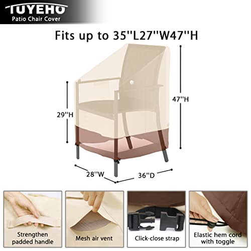 Tuyeho Stackable Patio Chair Cover 36x28x47 Waterproof Outdoor 900D by Tuyeho - Used condition - Image 5