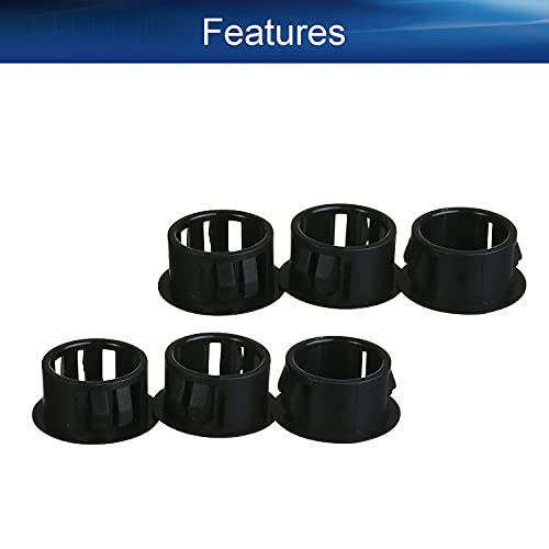 Image of Heyiarbeit 100pcs Hole Plugs 5 /8 inch / 16mm Nylon Plastic Round Snap in Type Locking Hole Tube Furniture Fencing Post Pipe Insert End Caps Black Tone