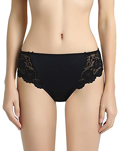 Culotte élastique en microfibre Vanever XL : sous-vêtement noir à motif floral
