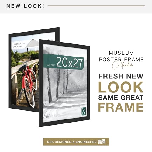 MCS Museum Posterrahmen 50 x 68 cm, Onyx-Holzmaserung, vertikaler und horizontaler Wandbehang, großer Bilderrahmen für Fotos… – Ansicht 2
