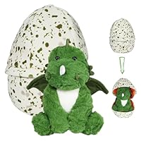 MeHoo Dinosaur Egg Plush Toy, 2 in 1 Stuffed Animal Soft Toy, Dinosaur Hatching Egg Plush Doll, Comfortable Plushies Hug Pillow 20cm(Doll)+25cm(Egg)