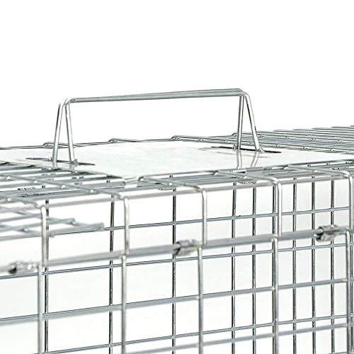 Jahy2Tech Cage Trap For Live Animals 24"X8"X 7.5" Cat Trap Cage Foldable Steel Humane Catch And Release For Rabbit, Groundhog, Squirrel, Raccoon, Mole, Gopher, Cat #TOP3