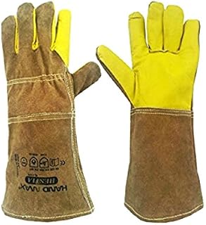 Animal Handling Gloves 35cm GAUNTLET LEATHER Kevlar DOG CAT BIRD REPTILE