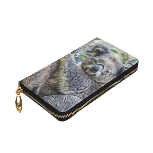 Koala Printed Long Wallet for Women Men Cute PU Leather Wallet with Coin Purse and Credit Card Holder3