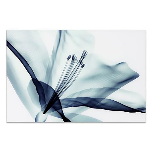 Imperium konst direkt blå blomma panel grafisk väggkonst, redo att hänga, 48 tum x 32 tum x 0,5 cm