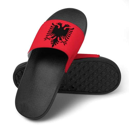 Vintage Albania Albanian Ea-gles Flag Shower Slippers for Women Men Casual Non-Slip Slide Sandals Beach Bathroom Shoes4