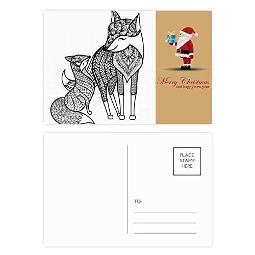 Cartes postales Père Noël Paint Fox Friend Company, lot de 20 pièces pour vœux