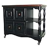 Sunset trading black cherry selections kitchen cart four drawers antique  urban country home decor