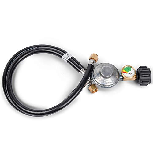 Gassaf 2 Feet Y Splitter Propane Regulator, 2 Hose Low Pressure Regulator Kit For Most Lp Gas Grill, Heater, Camping Stove And Fire Pit Table #TOP2