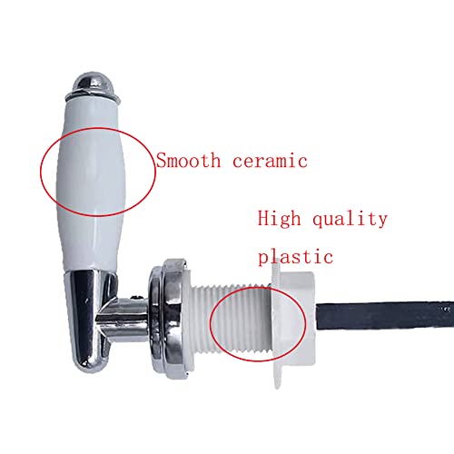 Lokatall Ceramic Toilet Flush Handle, Chrome Replacement Toilet Tank Handle Universal Fit Lavatory Toilet Cistern - Image 4