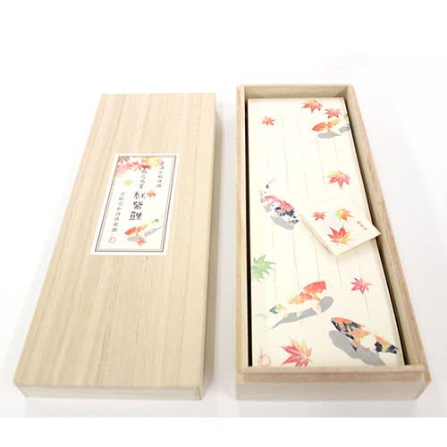沓掛ろっか 桐箱花鳥箋 包み香入りの美濃和紙一筆箋 和詩倶楽部 (紅紫鯉)