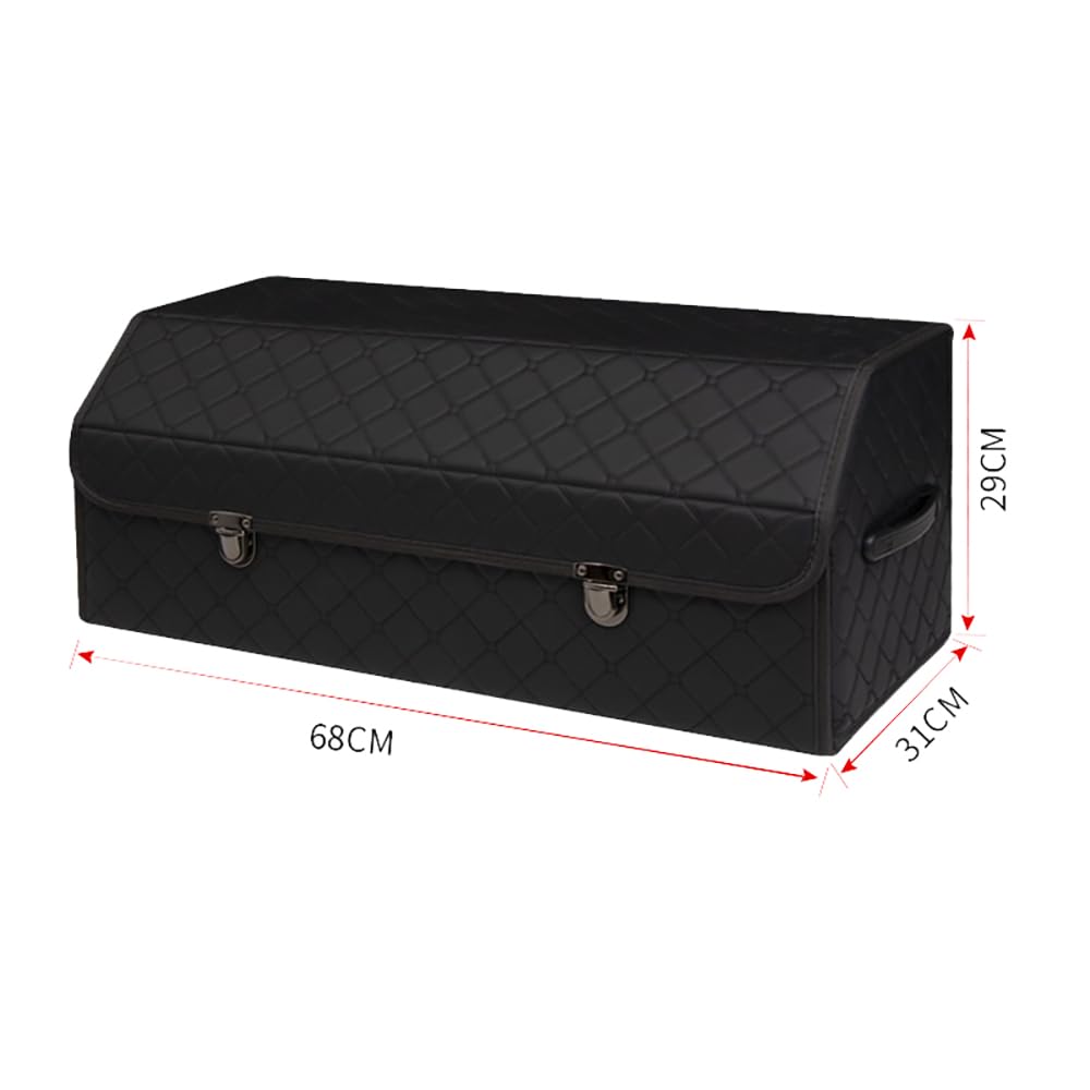 Cuero Organizadores de baúles Bolsas para Maletero del Coche Plegable Almacenamiento y organización para To-yota Corolla Sequoia CHR Raize Noah Handlander,A/Black-L