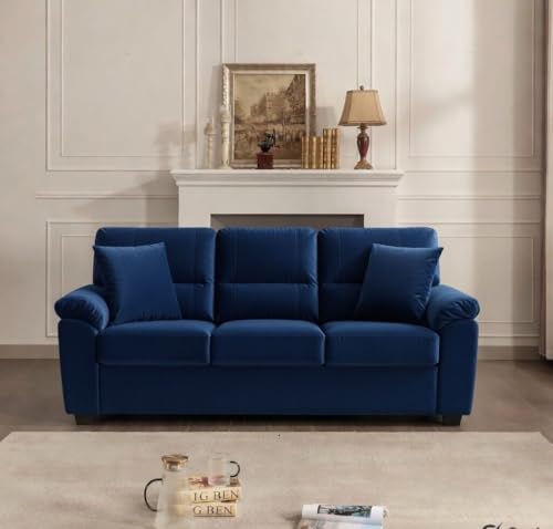 Image of Anderson Sofa Set for Living Room | Sectional Sofas | Premium Fabric Sofa for Home Office | Fabric Sofa Set | Fabric Sofa (Blue Fabric, 3 Seater)