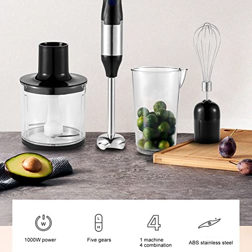 4 In 1 Portable Electric Vegetable Cutter Set,Multifunctional Hand Blender Stainless Steel Food Processor With 700Ml Mixing Cup & 500Ml Meat Grinding Bowl Electric Food Blender #TOP2