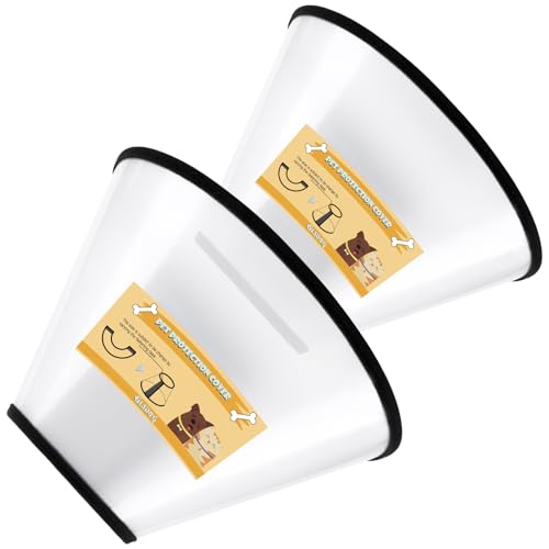 Soft Dog Cone Collar 2 PCS in Similar Sizes Dog Neck Cones after Surgery Comfortable Buster Collars for Dog Cat Adjustable Cone for Dogs Prevent Licking Recovery Collars Elizabethan Collar (M)