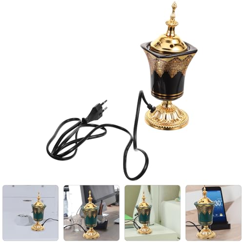 Brûleur de parfum électrique vintage noir en céramique pour table