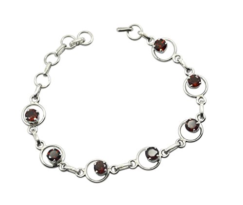 Grenat pierre précieuse sur bracelet en argent pour illuminer vos tenues de soirée