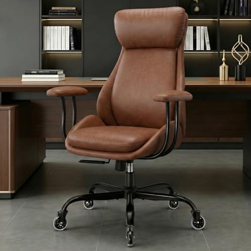 E-Motie 500 LBS Capacity Leather Office Chair
