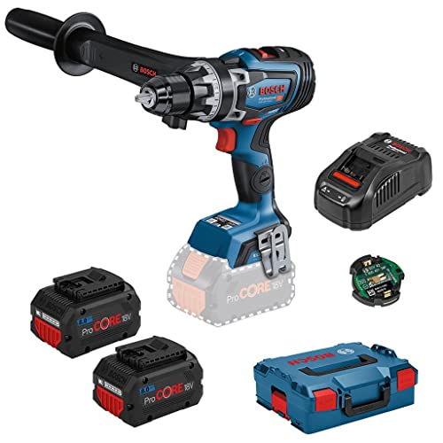 Bosch Professional 18V System perceuse-visseuse sans-fil BITURBO GSR 18V-150 C (couple max. 150 Nm, régime à vide 2 200 tr/min, avec poignée aux., 2 x ProCORE 8,0Ah, chargeur GAL 1880 CV, L-BOXX)