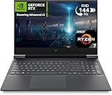 Migliori PC portatili gaming RTX 3050 HP Victus 16-e0005sl Notebook, AMD Ryzen 7 5800H, RAM 16GB, 512GB SSD NVME PCIe M.2, Display 16,1' FHD 144Hz IPS, Grafica Nvidia RTX 3050 Ti da 4GB, Wi-Fi 6, BLE 5.2, Windows 11, Nero