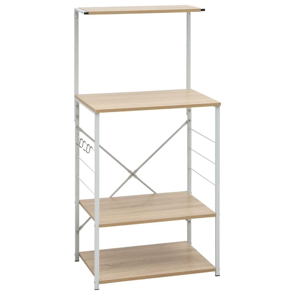 Generisch Mikrowellenregal Weiß Eiche-Optik 60x39,6x123 cm Holzwerkstoff,Heim & Garten,Küche & Esszimmer,Küchenhelfer & -utensilien,Küchenorganizer,Küchenutensilienhalter & -ablagen,11KG,288241